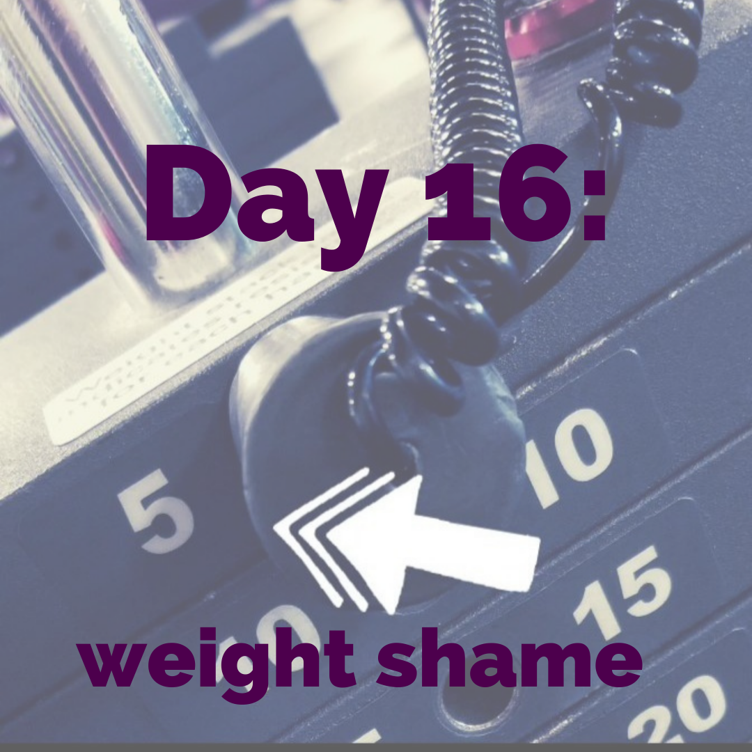 picture of weight machine 5 pounds day 16 weight shame Kelly Heard Coaching